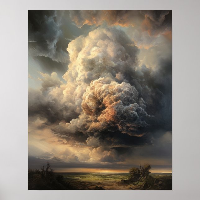 Moody Clouds Art Impressão Poster (Frente)