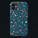 Moody Dark Teal Terrazzo Capa de telefone<br><div class="desc">Moody deep teal ganha um punch de diversão com pedaços de laranja,  fúcsia,  oliveira,  blush e aqua fazer esta capa de telefone é uma escolha fácil para o amante do meio século moderno.</div>