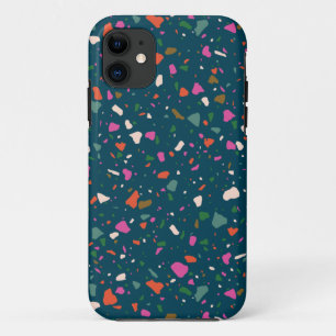 Moody Dark Teal Terrazzo Capa de telefone