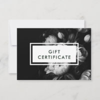 Moody Flowers Certificado de Presente Preto e Bran