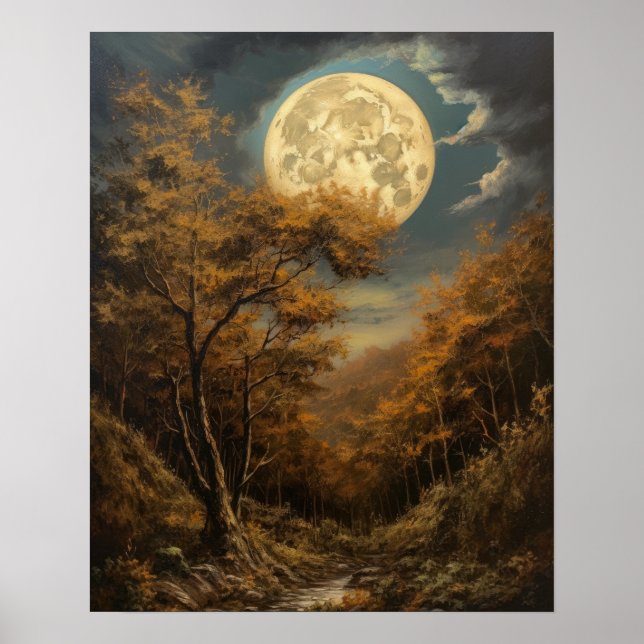 Moody Gothic Moon Art Impressão (Frente)