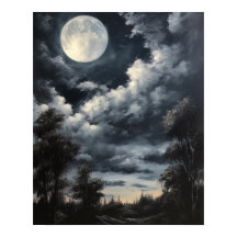 Moody Gothic Moon Art Impressão