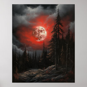 Moody Gothic Moon Art Impressão