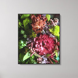 Moody Lisianthus Botanical Canvas Print