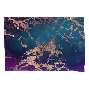 Moody Luxe Marble Rosa Roxo Profundo e Teal Dour