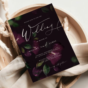 Moody Purple Bloom Calliografia Convite para casam
