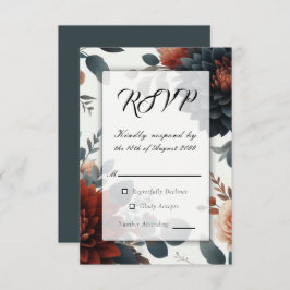 Moody Rustic Fall Florals Casamento RSVP