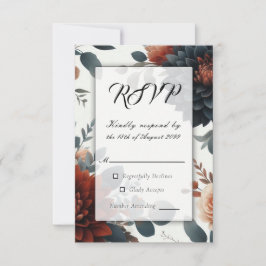 Moody Rustic Fall Florals Casamento RSVP