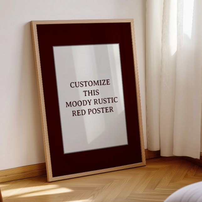 Moody Rustic Red Custom Poster Cote Natal (Criador carregado)