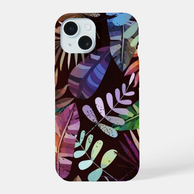 Moody Tropical Foliage Pattern Phone Case  (Verso)