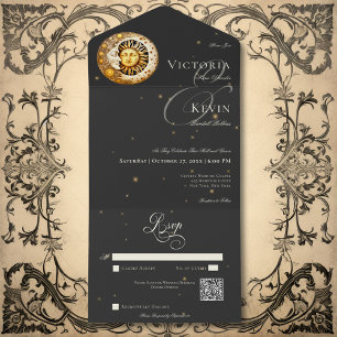 Moody Victorian Moon Sun Stars Código QR