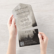 Moody Watercolor All in One Convite de casamento T