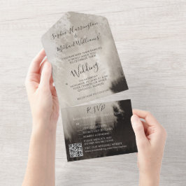 Moody Watercolor All in One Convite de casamento T