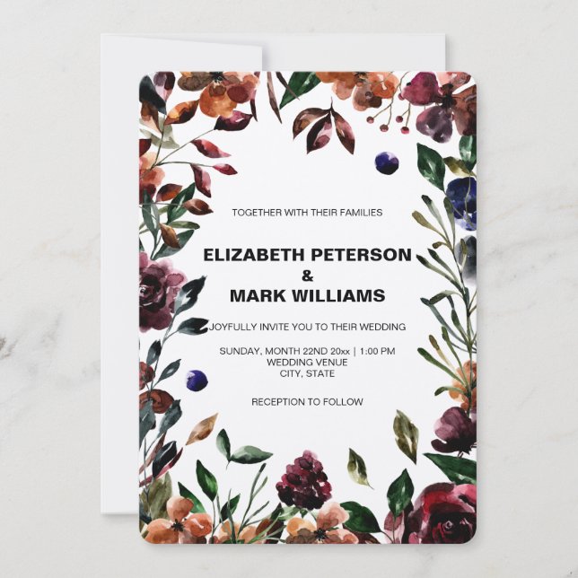 Moody Watercolor Florals Frame Weditation (Frente)