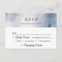 Moody Watercolor Wash Wedding RSVP