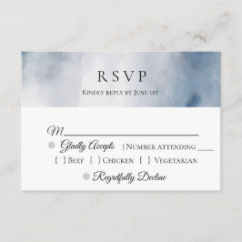Moody Watercolor Wash Wedding RSVP