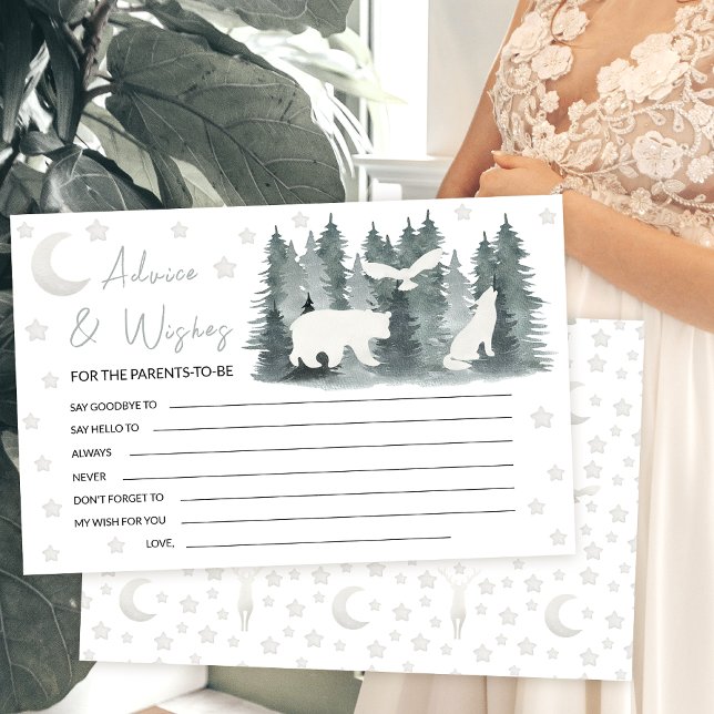 Moon astra madeira chá de fraldas cartão de aconse (Criador carregado)