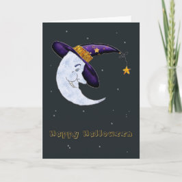Moon Crescente no Cartão de Dia das Bruxas