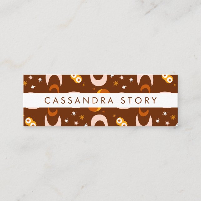 Moon Flowers Modern Pattern Cartão de visita (Frente)