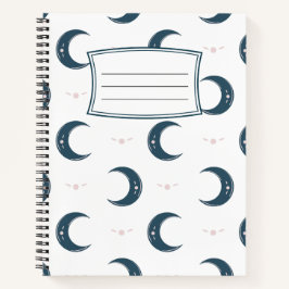 Moon Pattern Spiral Notebook 8.5x11