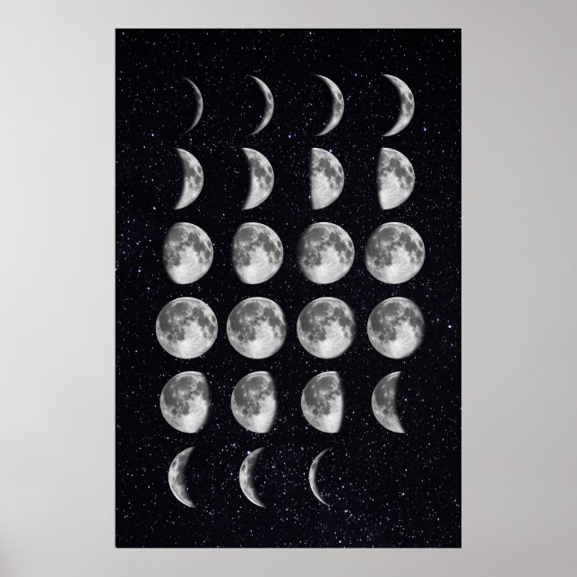 Moon Phases art Poster (Frente)
