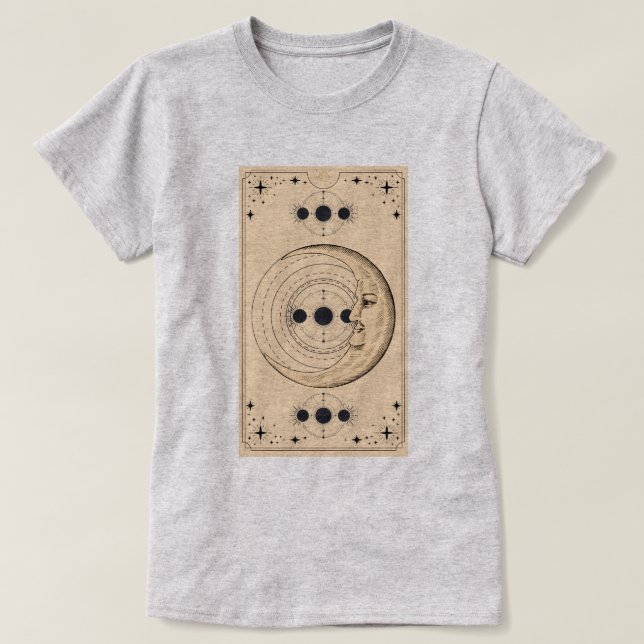 Moon Phases Tarot Relaxou T-Shirt (Frente do Design)