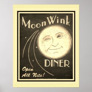 Moon Piscar os olhos Diner 16 x 20 Poster