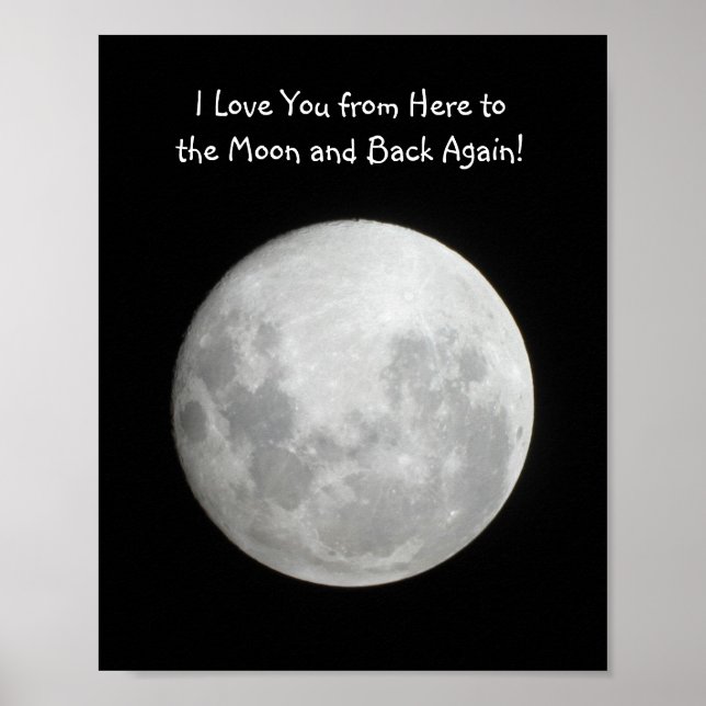 Moon Poster I Love You from here to the moon (Frente)