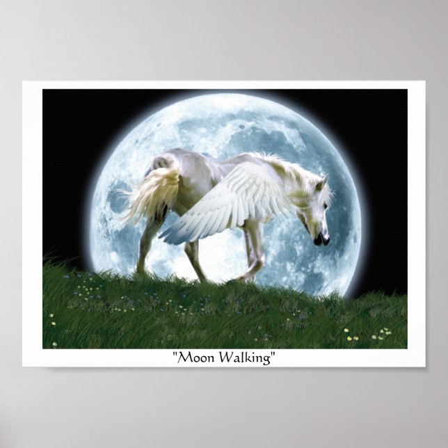 "MOON WALKING" Pegasus Art Poster (Frente)