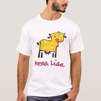 Moona Lisa Cow Desenhando T-Shirt