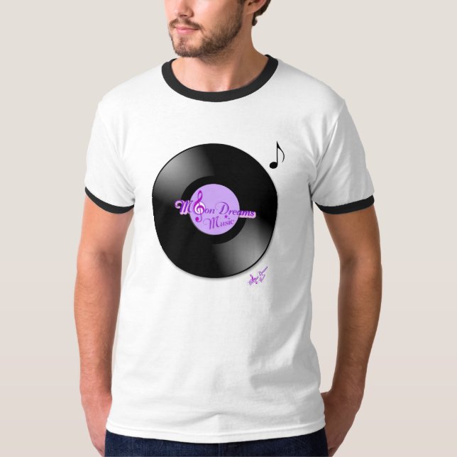 MoonDreams Música Record Mens Ringer T-Shirt (Frente)