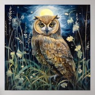 Moonlight Owl Art Impressão