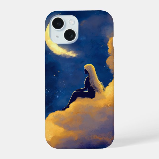 Moonlit Clouds iPhone 15 Case  (Verso)