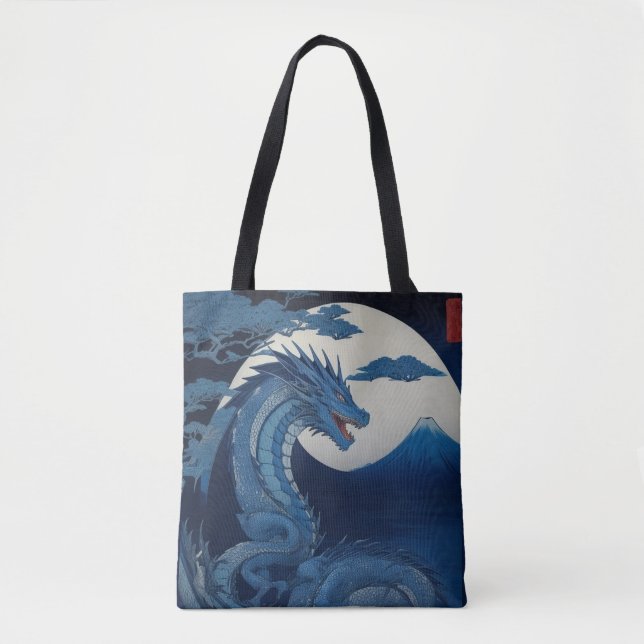 Moonlit Dragon of Fuji Tote Bag (Frente)
