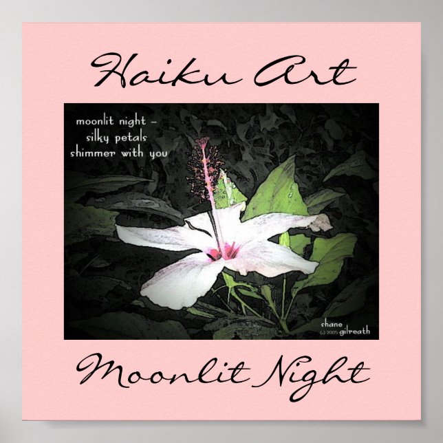 Moonlit Night Haiku Art Impressão (Frente)