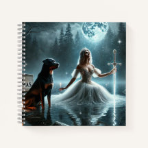 Moonlit Princess e Rottweiler - Notebook Fantasy