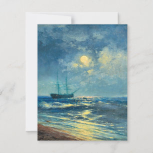 Moonlit Seaview, pintura de arte