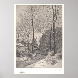 Moonlit Stroll em inverno, Poster de arte norte-am