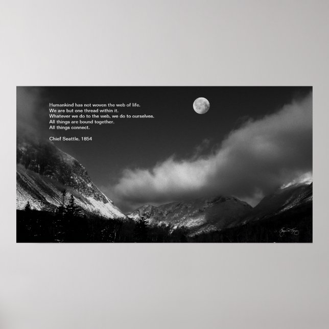 Moonrise sobre Franconia: Chefe Seattle Poster (Frente)