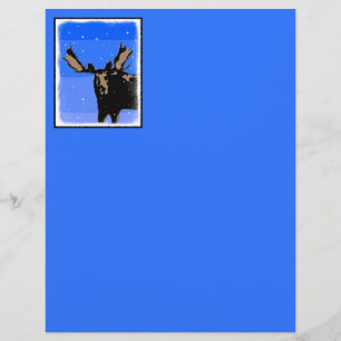 Moose no inverno - Arte original sobre a vida selv