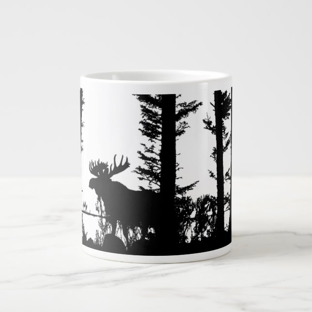 Moose Silhouette - caneca gigante de café (Frente)