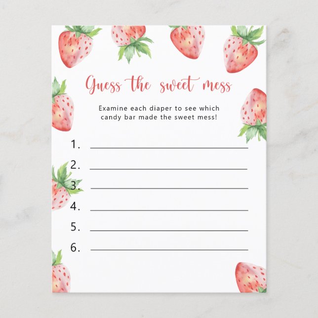 Morango - Adivinha o jogo da bagunça doce (Frente)