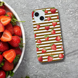 Morango Cacau Stripes Personalizam Capas de iphone