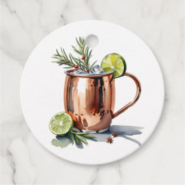 Morango de Natal Moscou Mule Cocktail Etiqueta de