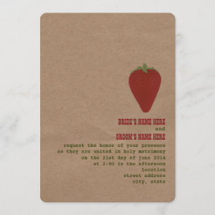 Morango do convite de casamento   do tema do