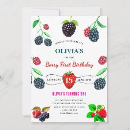 Morango e Convite de aniversário de framboesa