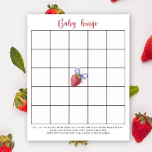 Morango - Jogo de bingo para chá de bebê