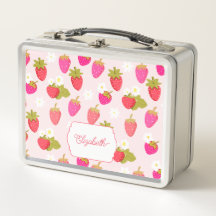 Morango Personalizado Fofo Rosa Cottagecore