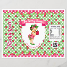 Morango Tema De Bebê Rosa Gingham Verde Chip Bag