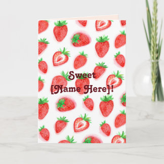 Morangos da Aquarela - cartão doce